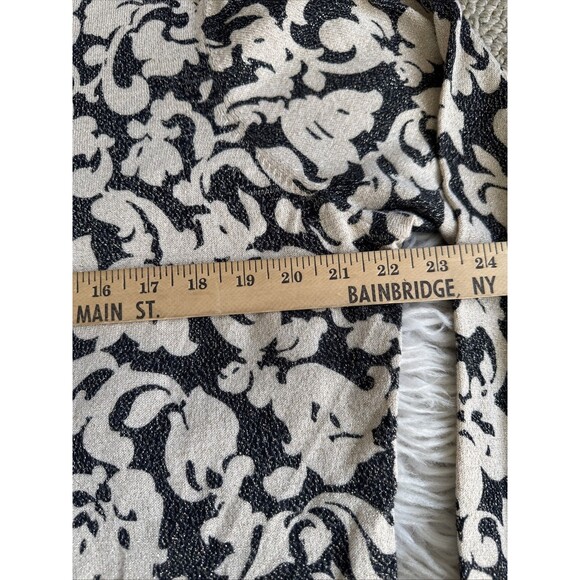 Charter Club Cardigan Sweater Black & Tan Floral Metallic Woman 2X - Picture 6 of 13